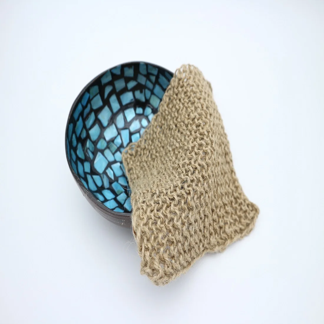 Natural Sisal Net Scrubber to make 100% hand made knitting no use glue coconut shell available