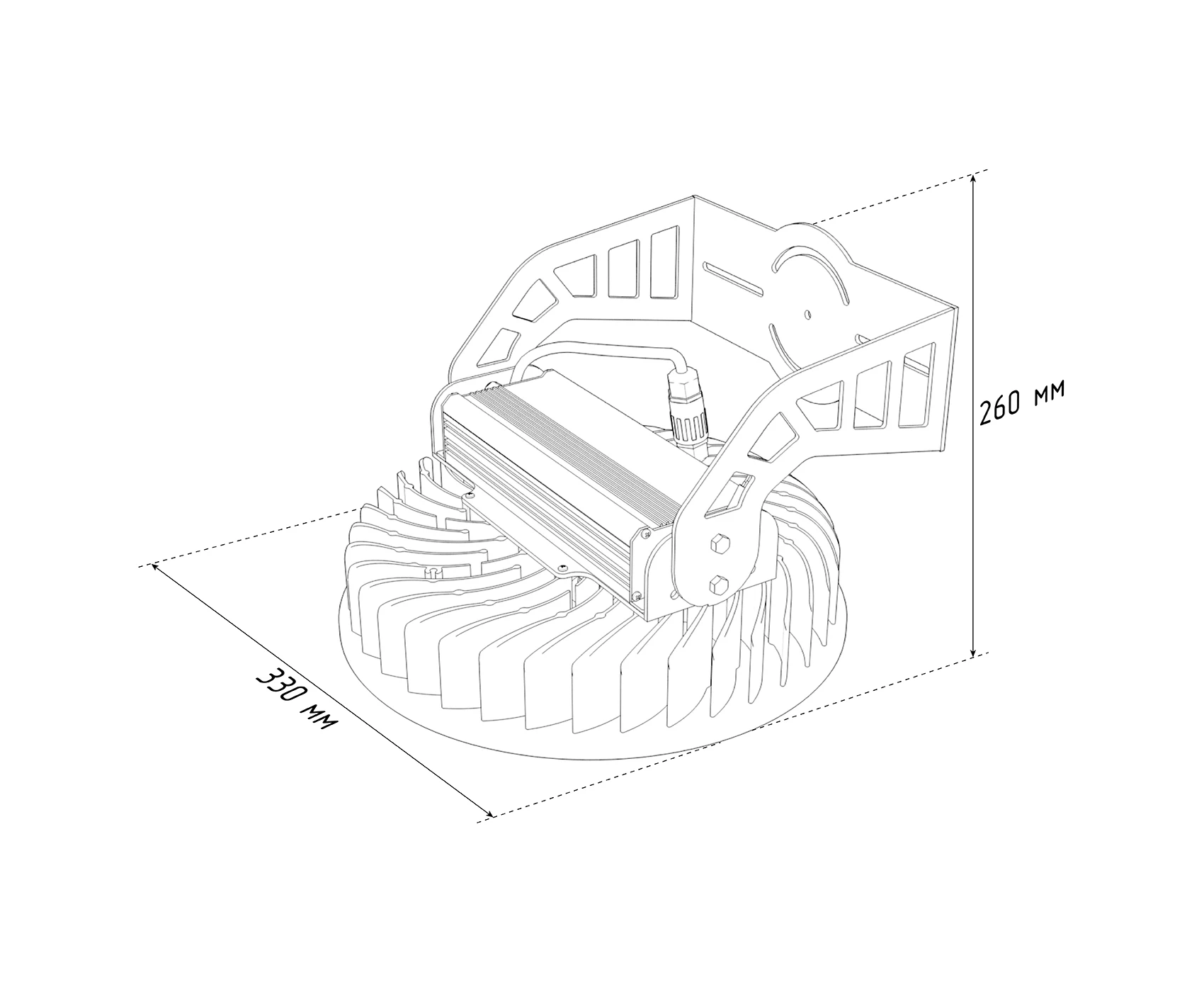 Energy Saving Commercial LED Lamp ECOLED-185W-D120-K4 RING, 25200 Lm, LED Canopy Light Gas Station Warehouse Led Light