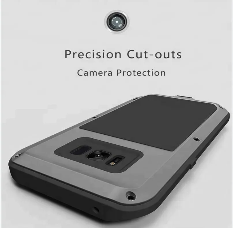 3 In 1 Armor Shockproof  Waterproof Case TPU Metal Hybrid Phone Case  For Samsung Galaxy S8 Plus Case Coque