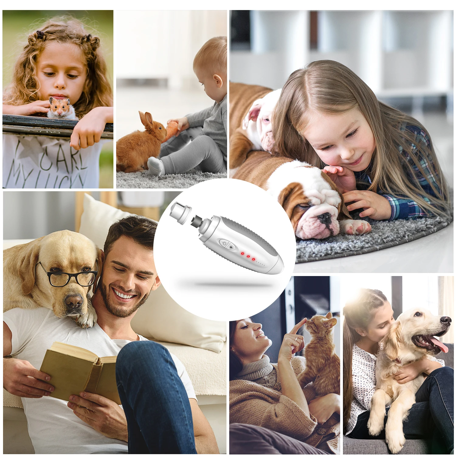 
BPA free rechargeable dog nail grinder 3 ports 3 levels pet nail trimmer for small medium large dogs cats 