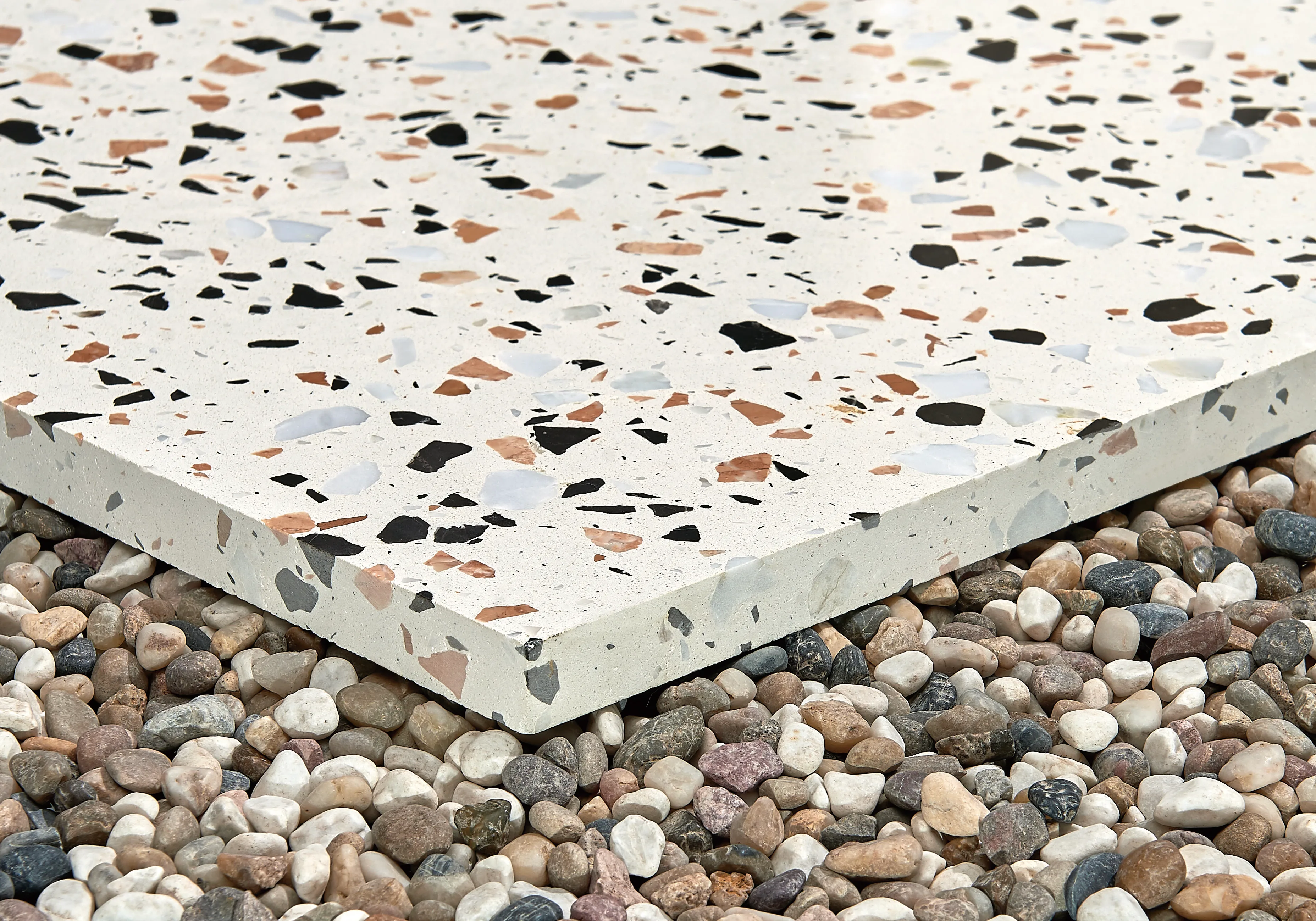 terrazzo slab white terrazzo decor artificial stone floor wall table top manufactured furniture large scale cement terrazzo