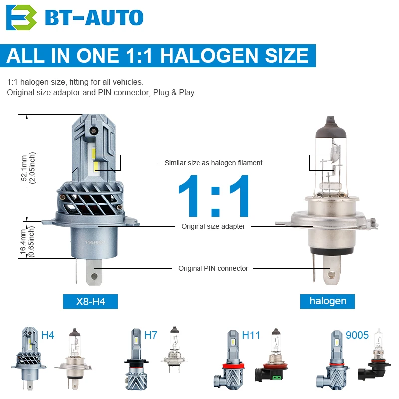 BULBTEK X8 9005 OEM factory selling car 9005 led bulb best seller led kit car