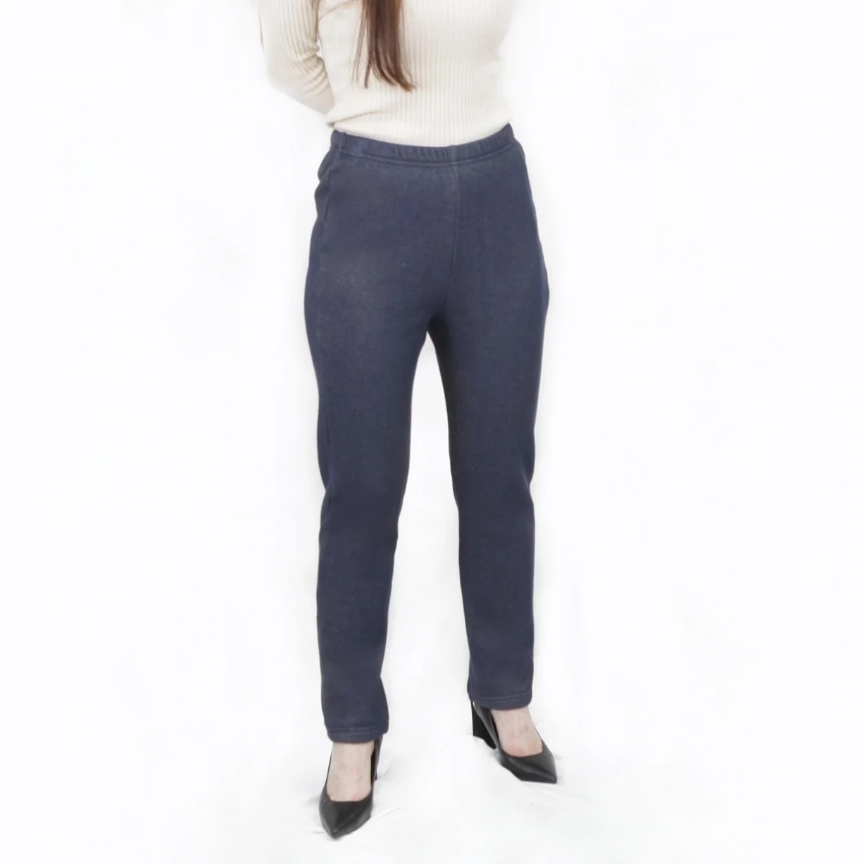Wool Blend Knitted Thick Legging Casual Trousers