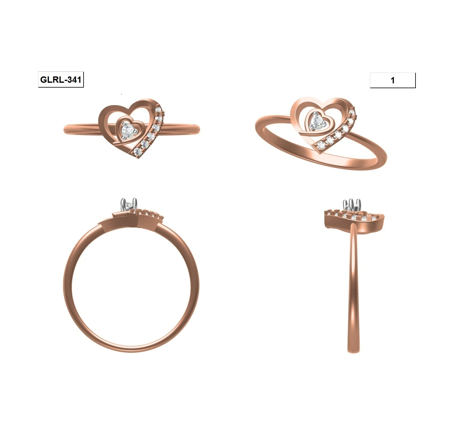 
Amazon Hot Sale Wholesale Double Color Pure Gold Rings Jewelry Big Finger Rings For Women In Real Diamond 