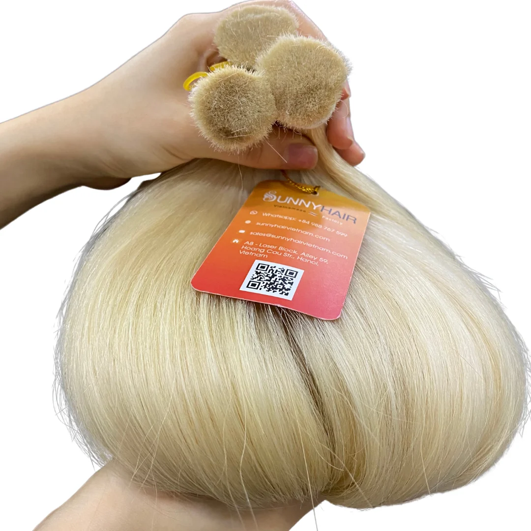 Wholesale Bone Straight Blonde Bulk Hair Extension from top Vietnam Factory