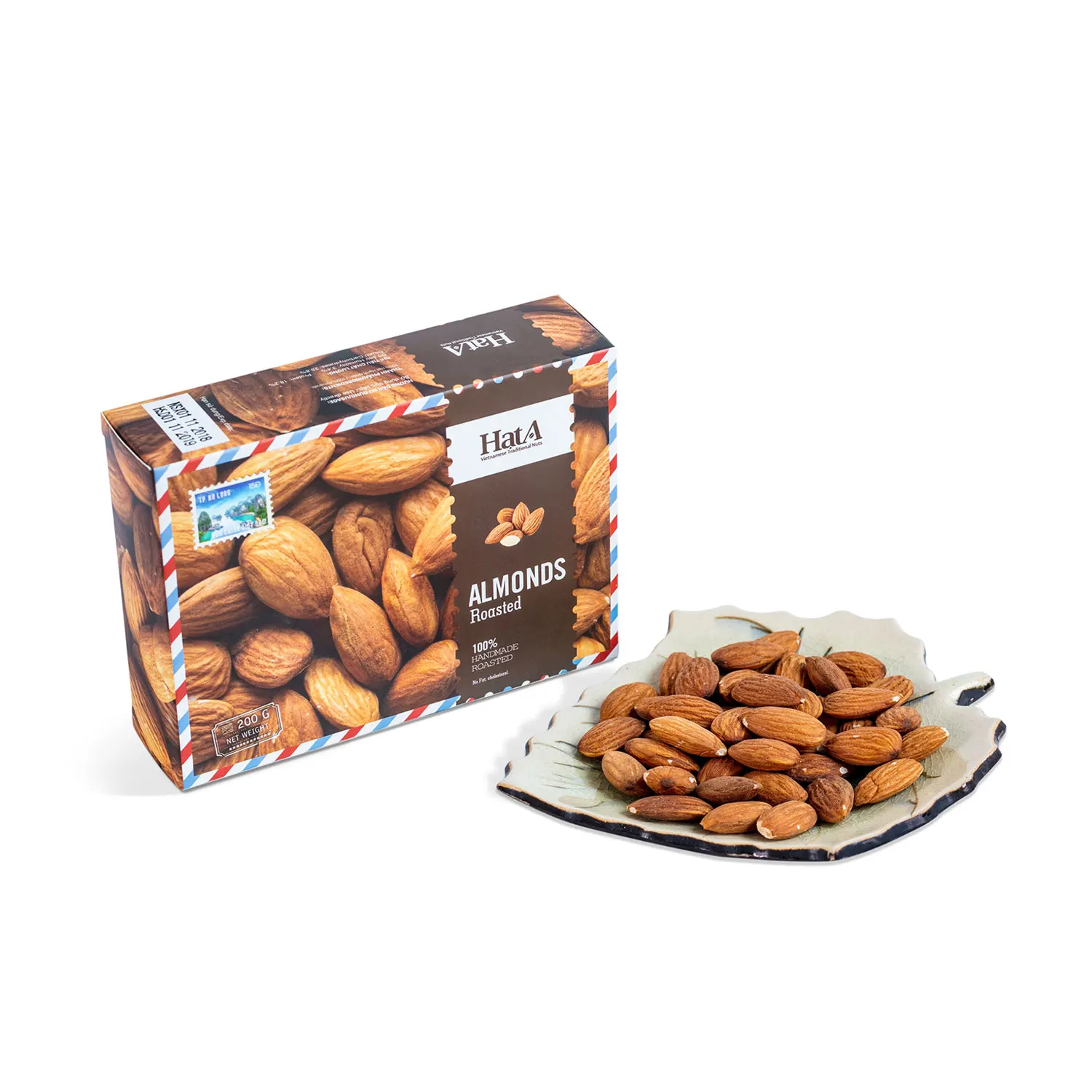 High Quality Wholesale factory lowest price roasted almonds Made In Vietnam 200g Per Box Hat A Brand