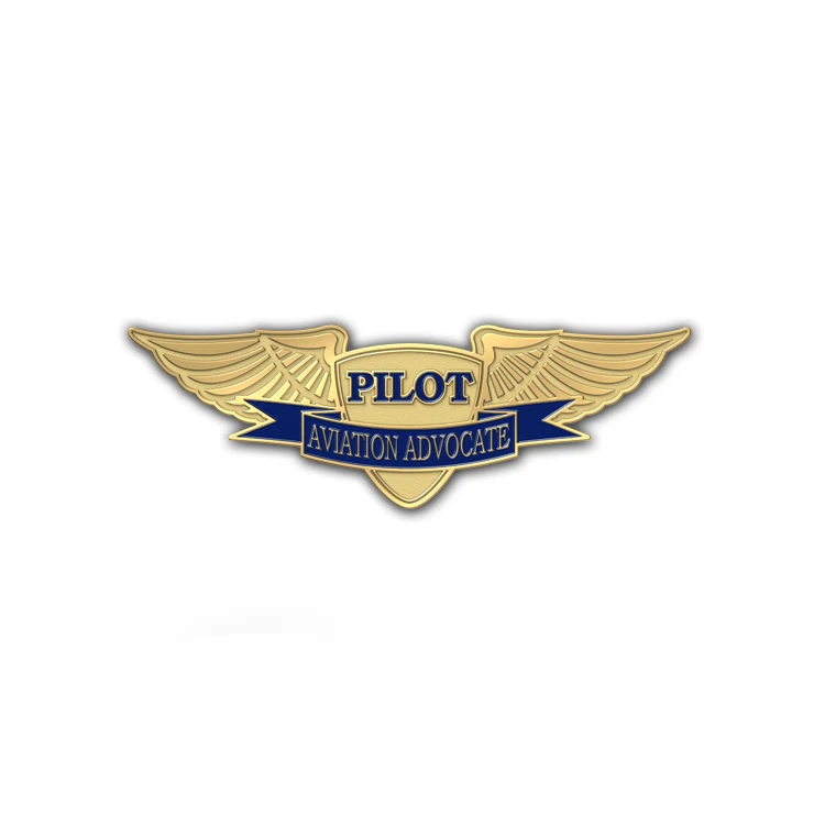 Custom embroidery patches military badges Custom Logo Metal Wings Gold Lapel Pin Badges