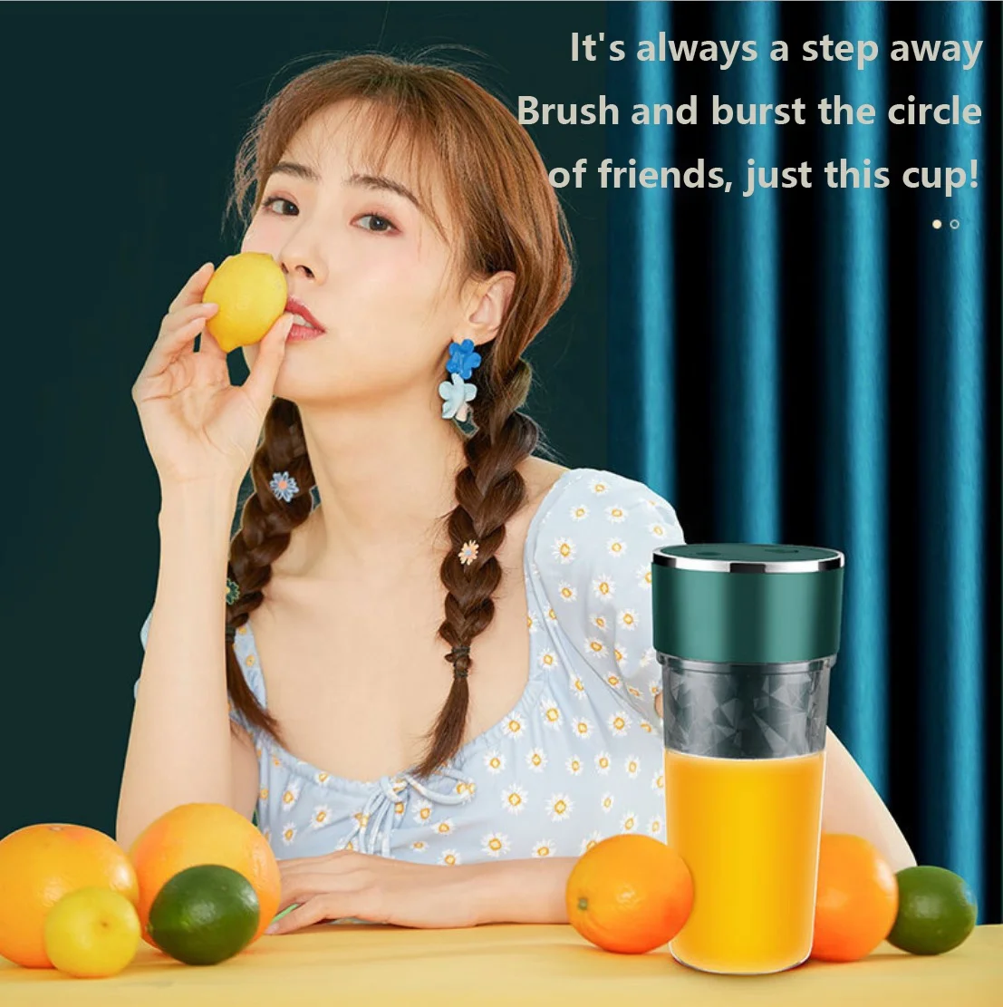 Custom usb electric personal mini juicer cup portable presse rechargeable juice cup blender