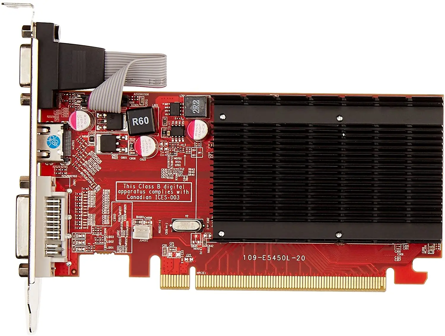Новая видеокарта VisionTek Radeon 5450 2 ГБ DDR3-900861 Черная/красная готова к отправке