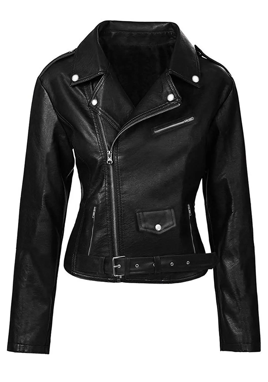 Custom Made High Quality Soft Moto Women Leather Jacket Factory wholesale Ladies Biker Belt leather jacket