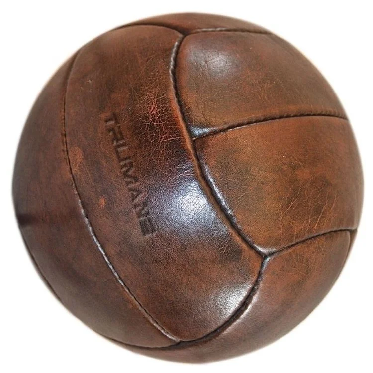 Retro Soccer Ball Made in Sialkot Pakistan Antique Genuine Vintage Leather Football