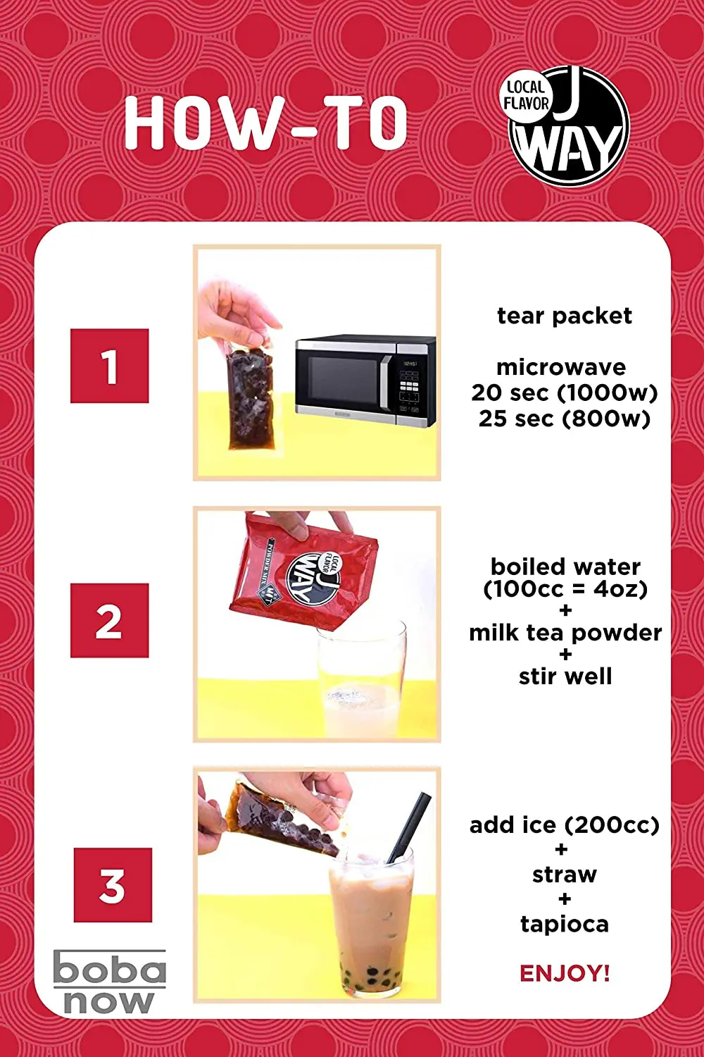 Best taste Brown Sugar Bubble Tea Set (6 pcs) with 6 straws Taiwan Boba Tea  with Big Tapioca Pearls