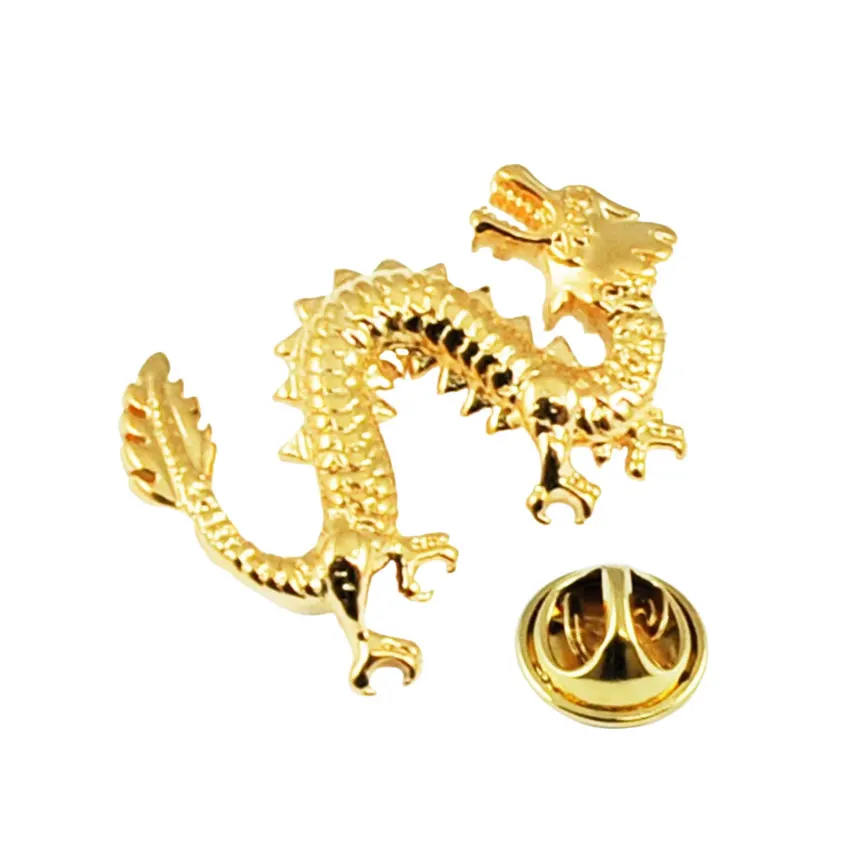 wholesale custom soft hard enamel brass metal dragon lapel pin