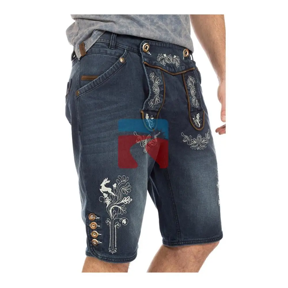 Bavarian Oktoberfest Lederhose Men Jean Shorts Hot Pants Christmas pants (German Trachten Oktoberfest Pant)