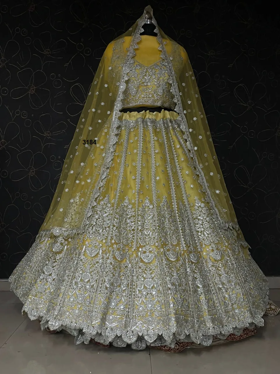 Haldi Special Indian Designer Yellow Mirror Embroidery Women Lehenga choli for Wedding Party Engagement 2023 India
