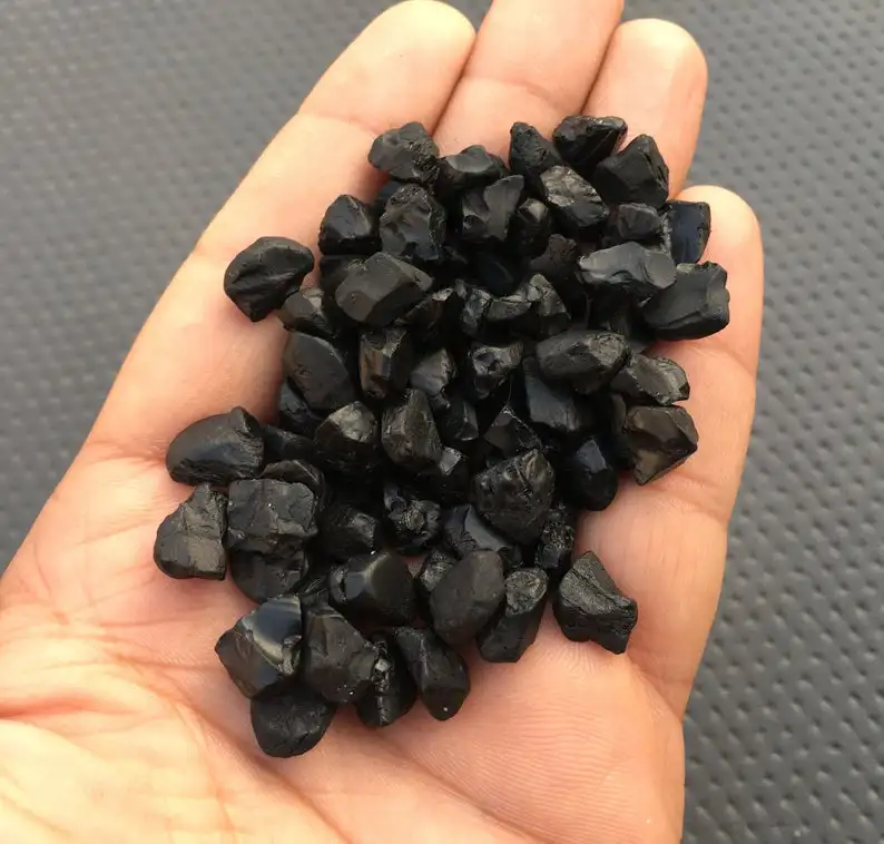 Genuine 25 Pieces Natural Black Spinel Rough Untreated Awesome Quality Handcut Loose Gemstone Making Jewelry