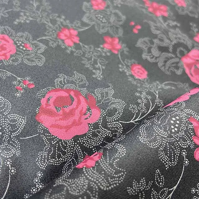 In stock high quality rose pattern 100% cotton 40S*40S 130*80 floral printed satin fabric