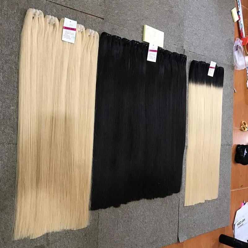 Top Seller 2021 Wholesale No Shedding No Fading Raw Virgin Double Drawn Bone Straight Human Hair Extension Wig