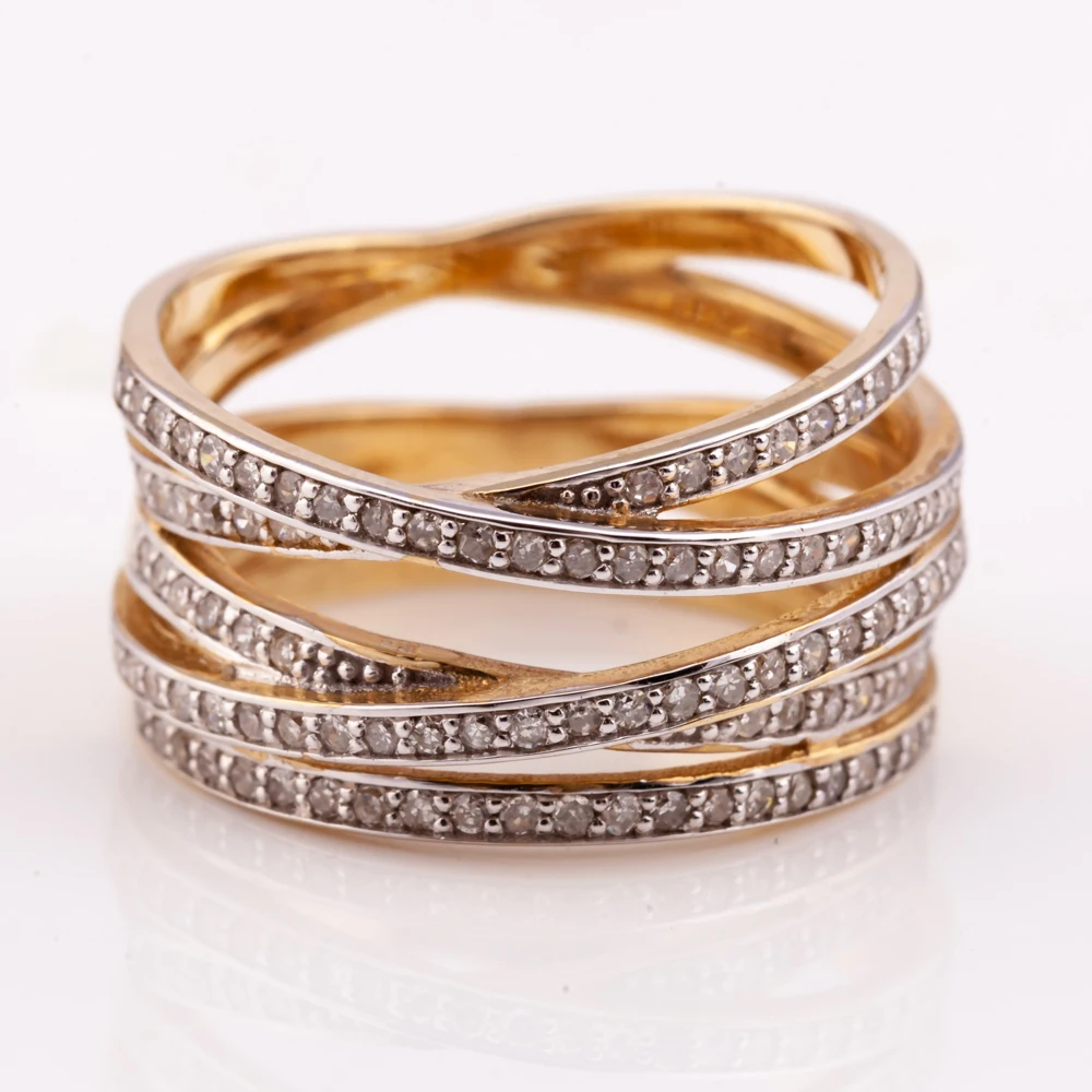 minimal twist diamond ring with 14K gold plated silver 925 material can be customize high quality factory price