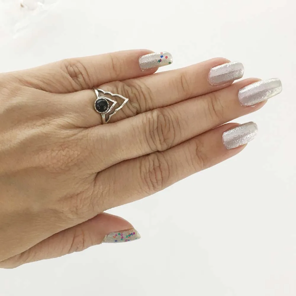 New Arrival Professional Design Ring Natural Black Onyx Gemstone Perfect Quality Pure 925 Sterling Silver Factory Wholesale Ring