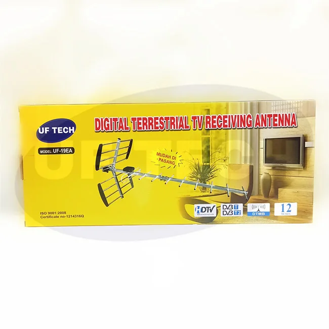 Приемная антенна для цифрового эфирного телевидения с хорошей производительностью, кабель 5C-2V, 12 метров, легко устанавливается