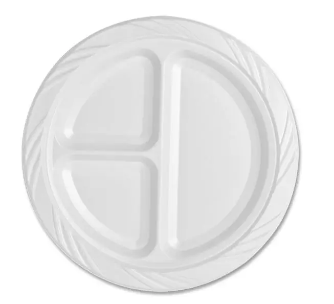 Hot sale 7 inch round disposable eco-friendly PP plastic lunch and dinner plate cutlery sets for food for with factory price