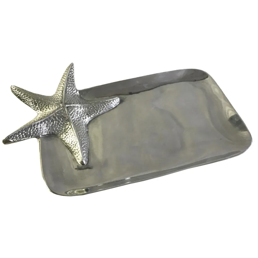 Star Fish Shaped Aluminum Trays - Metal - Polished - Decorative - Handmade - Wholesale - Bulk- High Quality- Rectangle- Designer