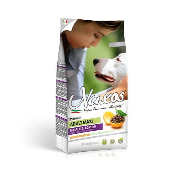 Italian Products Pork Citrus Flavour Dry Dog Food Suited for Large Adult Dogs 3kg