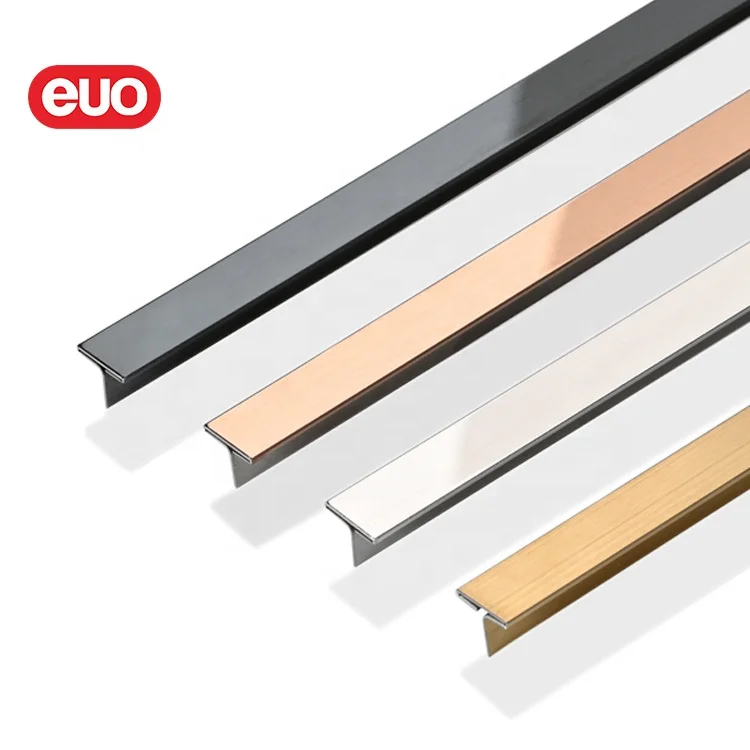 euo 6mm colorful titanium finish metal tile trimming stainless steel decorative profile metal wall strip