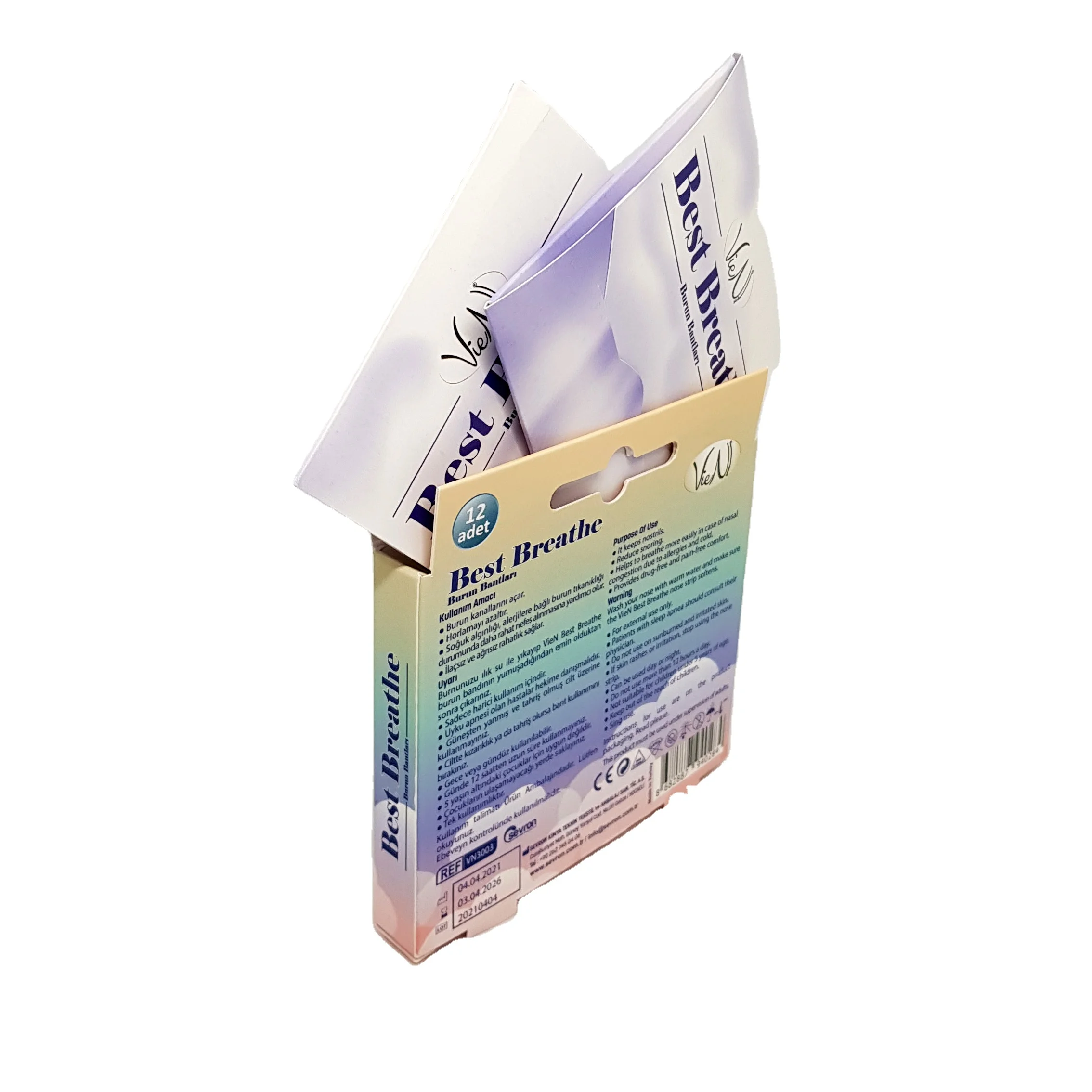 Offset Printed Breathe Nasal Strips Boxes Luxury Colorful Printing Folded Paper Packaging