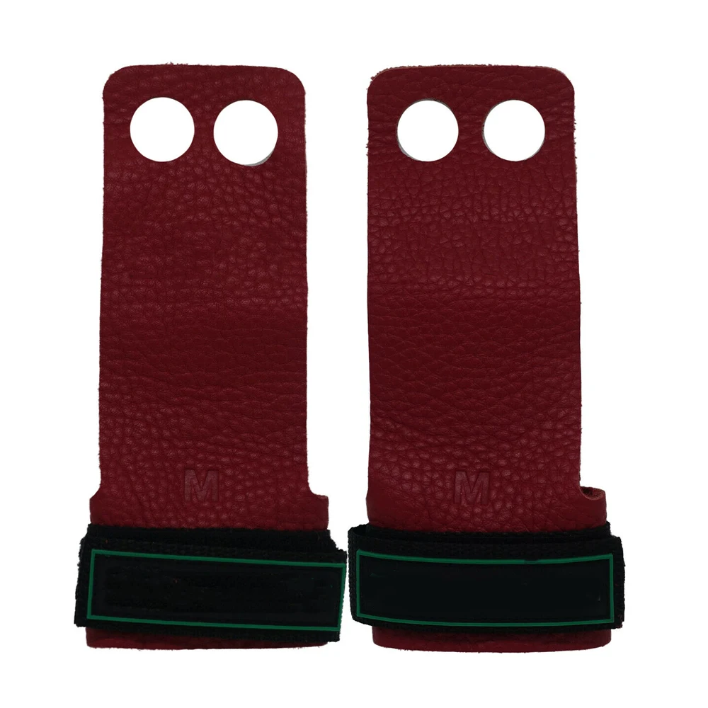 Кожаные захваты для гимнастики тяжелой атлетики с тремя отверстиями поддержкой запястья защита ладони крест под заказ