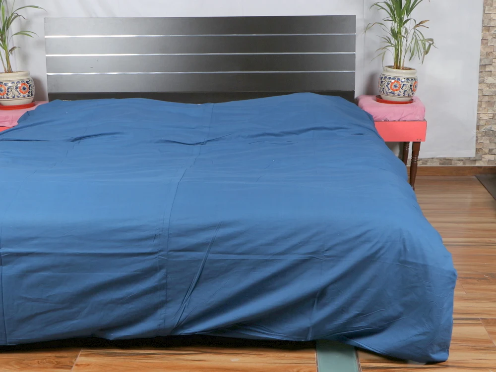 Royal Bedding Look Dark Bluish Pure Cotton Duvet Cover Bedsheet and Quilted Cover Cover HSGHGHD8996.