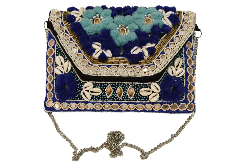 hand embroidered vintage bohemian handmade clutch bag