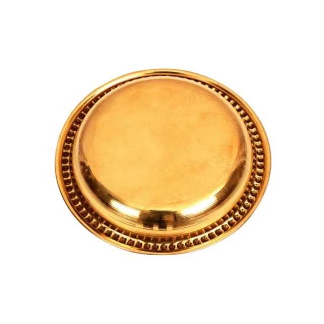 Classic Brass Plate At Wholesale Price Brass Embossed Design Rice Plate Manufacturer & Exporter From India