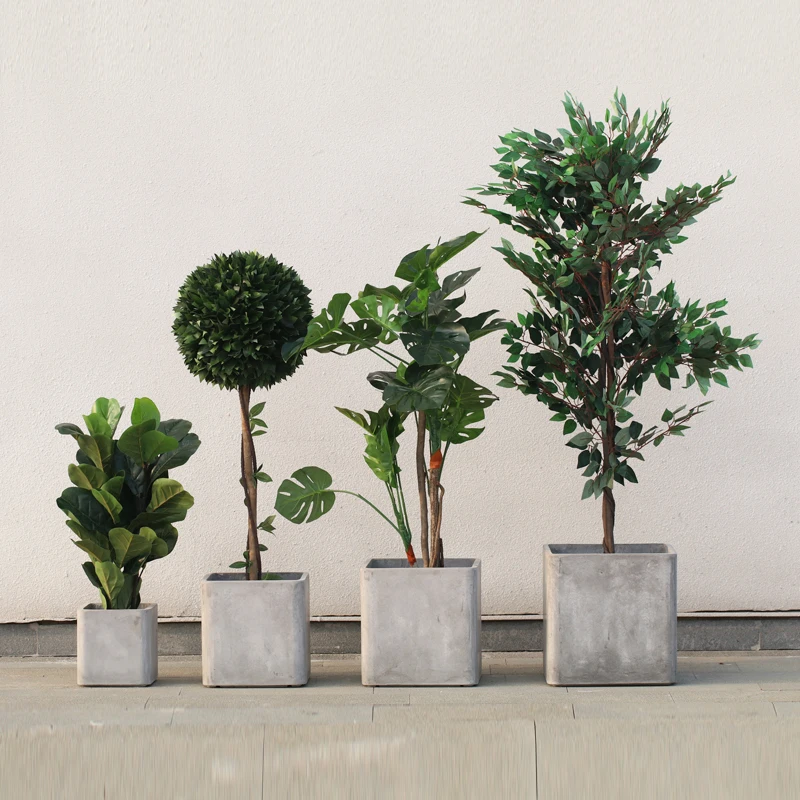 
Cement flower pot Square Round flower pot Decorative Large Flower Pot Decor for Home Indoor Office 