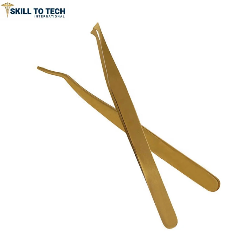 Высокое качество сделано для комфорта клиента золотой ультра макияж Пинцет объем ресниц антистатические пинцеты Lash