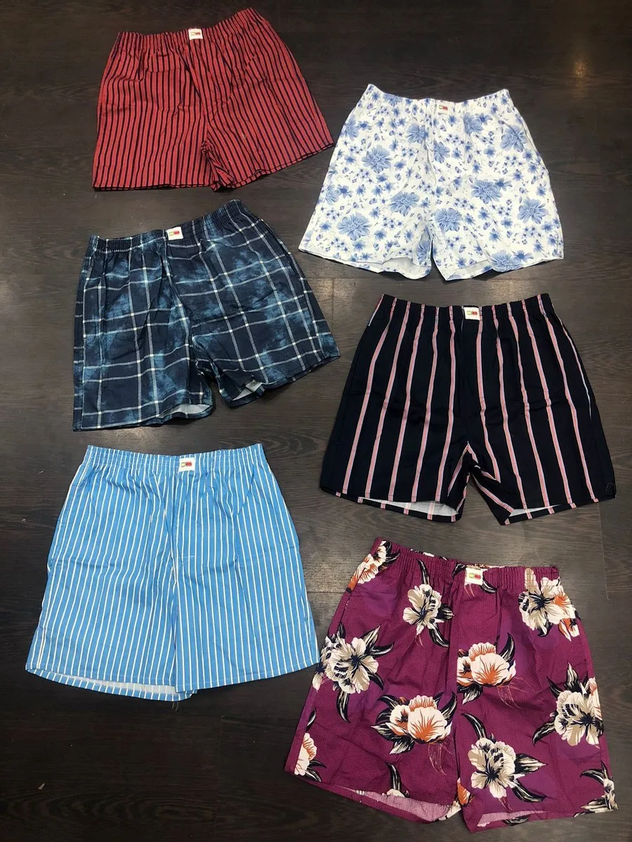 Top Selling Super Trending Finest Poplin Prints OEM Brand 100% Classic Cotton Woven Side Pocket Boxer Shorts Briefs for Men