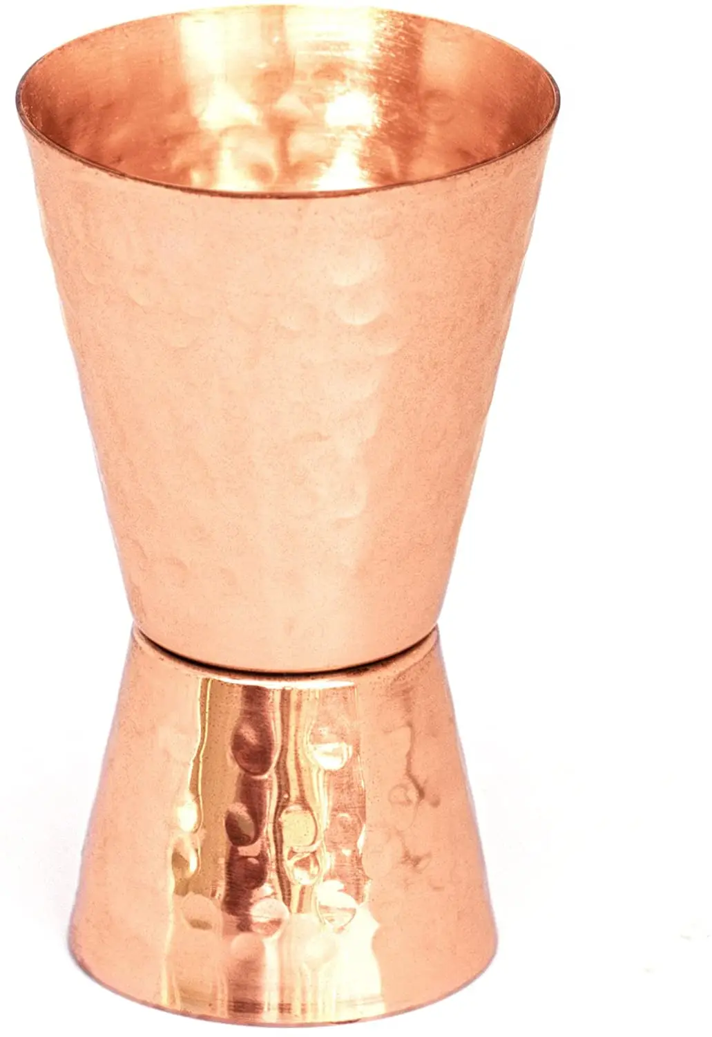 Trend Selling Premium Hammered Pure Solid Copper Double Side Jigger Cups Bar Tool With 5 Marks For Measurement  Bar Accessories