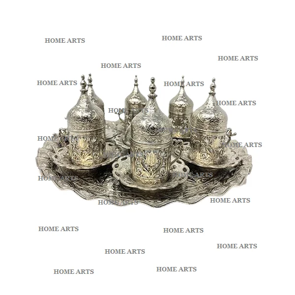 Newest Design Aluminium Tea Cup And Saucer Silver Color Customized Shape And Size Restaurant Cup Saucer Set