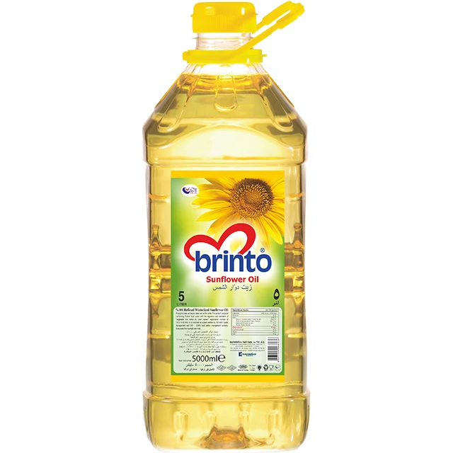 
 Чистое подсолнечное масло Brinto 5L x 4 рафинированное подсолнечное масло  