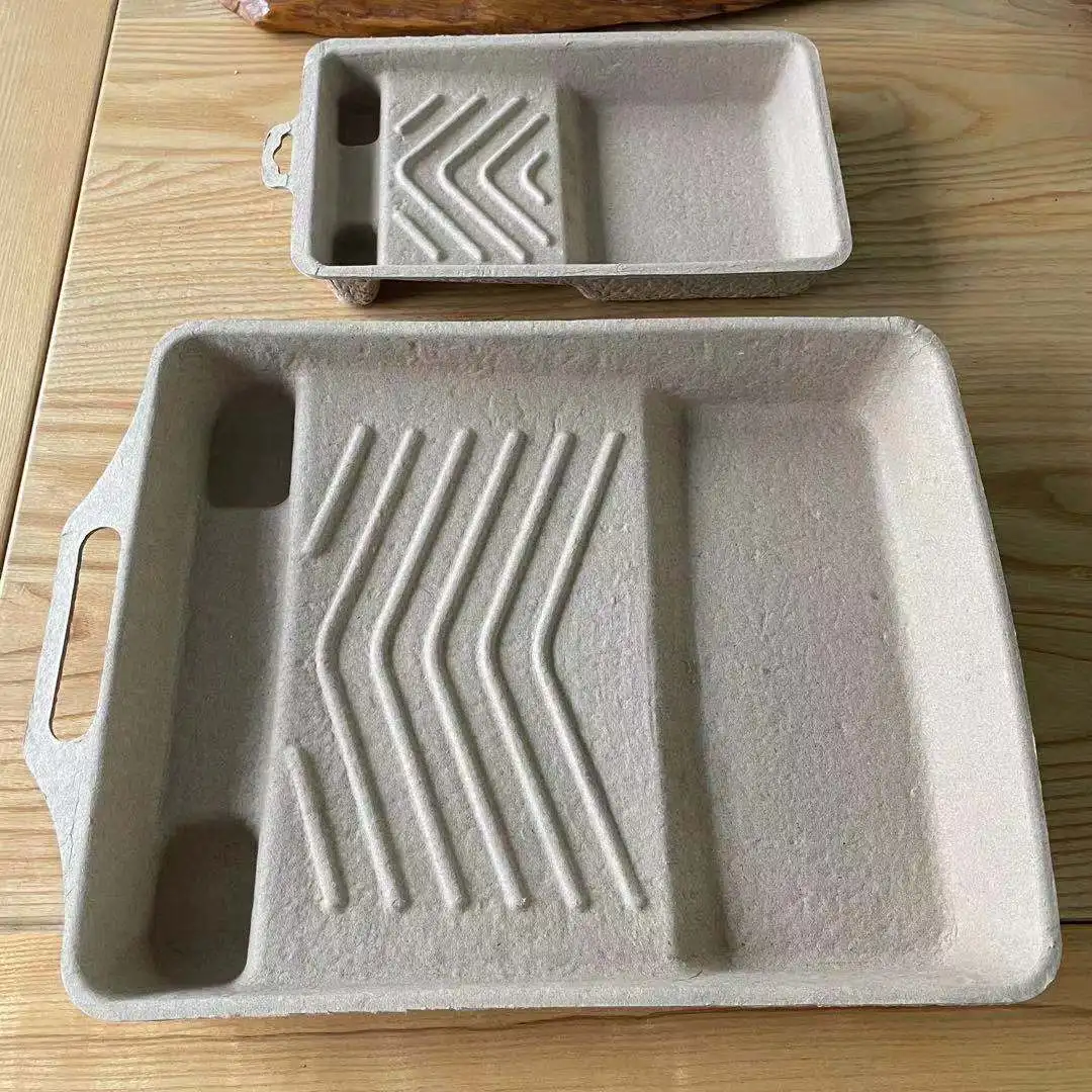 2021 биоразлагаемый формованный лоток из целлюлозы для покраски индивидуальный Зеленый продукт