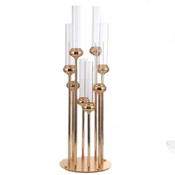Decorative metal gold tall wedding candelabra centerpieces