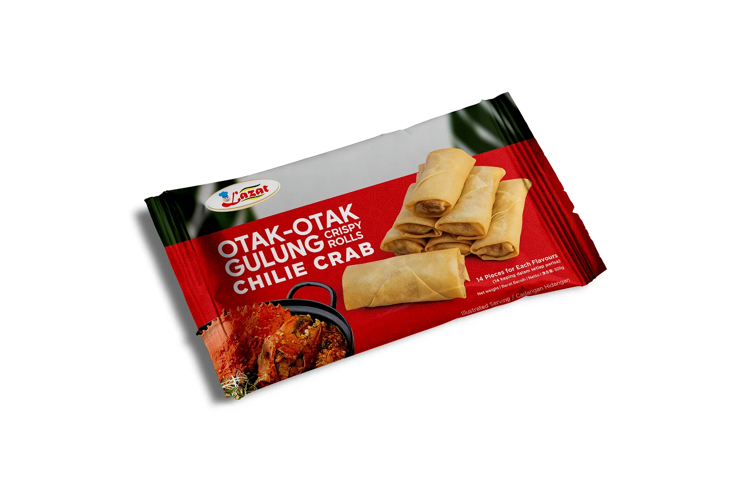 Хит продаж: готов к употреблению Халяль лазат отак-отак гулянн хрустящие рулоны-хрустящие крабы Чили 12 (275 г х 24 кв. М) из