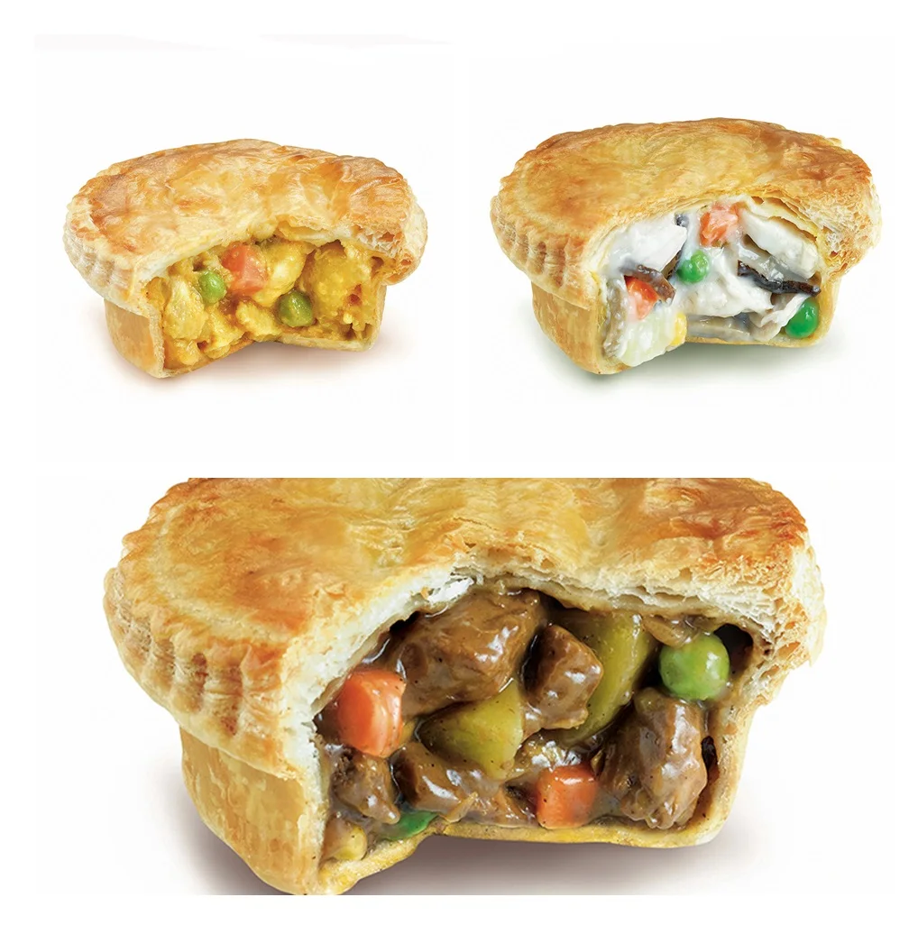 
Singapore Normal Baking Snacks Pastry Creamy Black Pepper Round Frozen Chicken Pie With 12 Months Shelf Life In Box Packaging 
