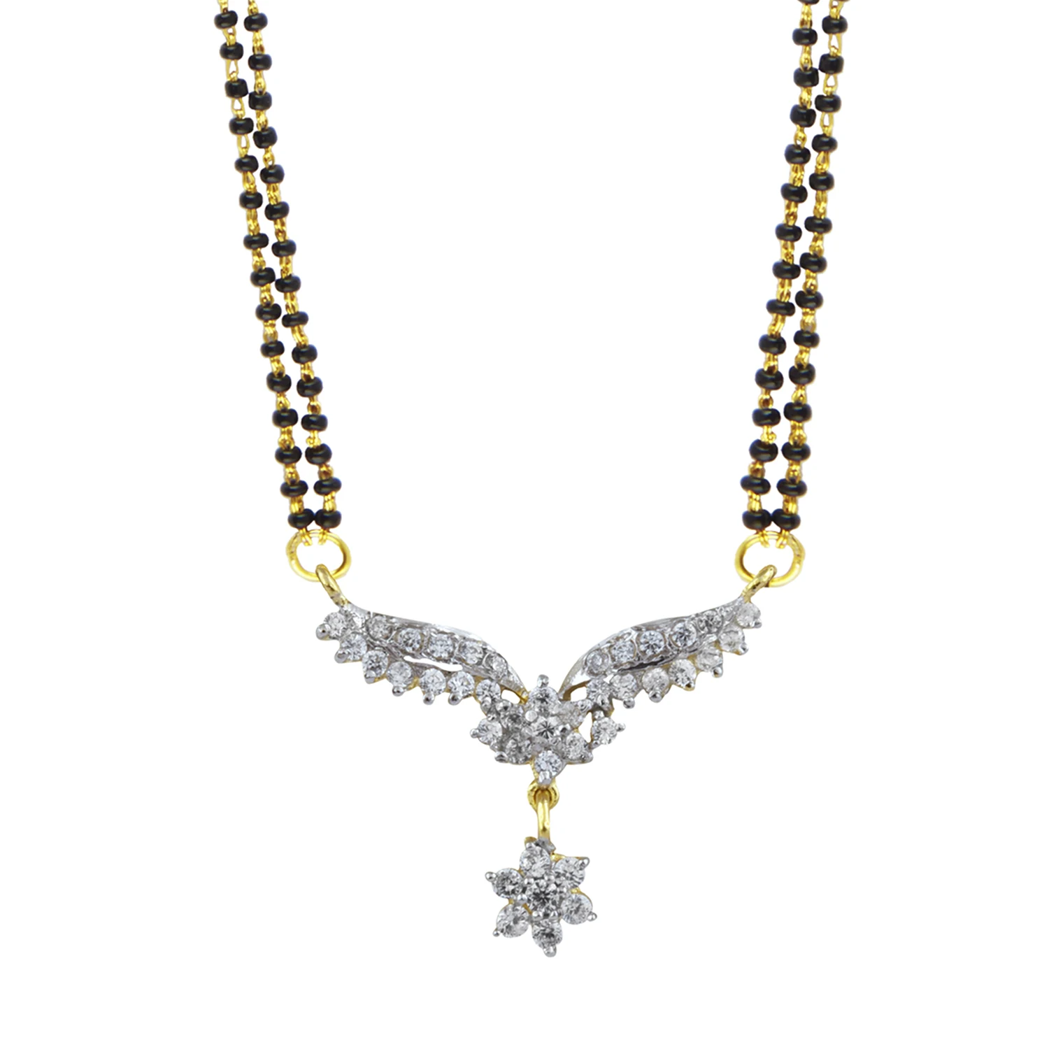 Indian Traditional Style Gold Plated with White Pearl Designer Mangalsutra  ball for Bridal WOmen