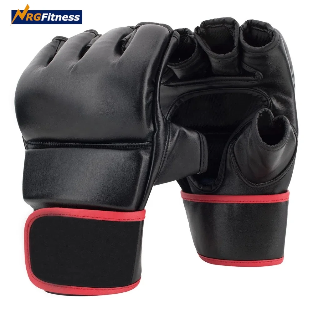 
Custom Logo Professional MMA Mixed Martial Arts Half Finger Boxing Gloves 