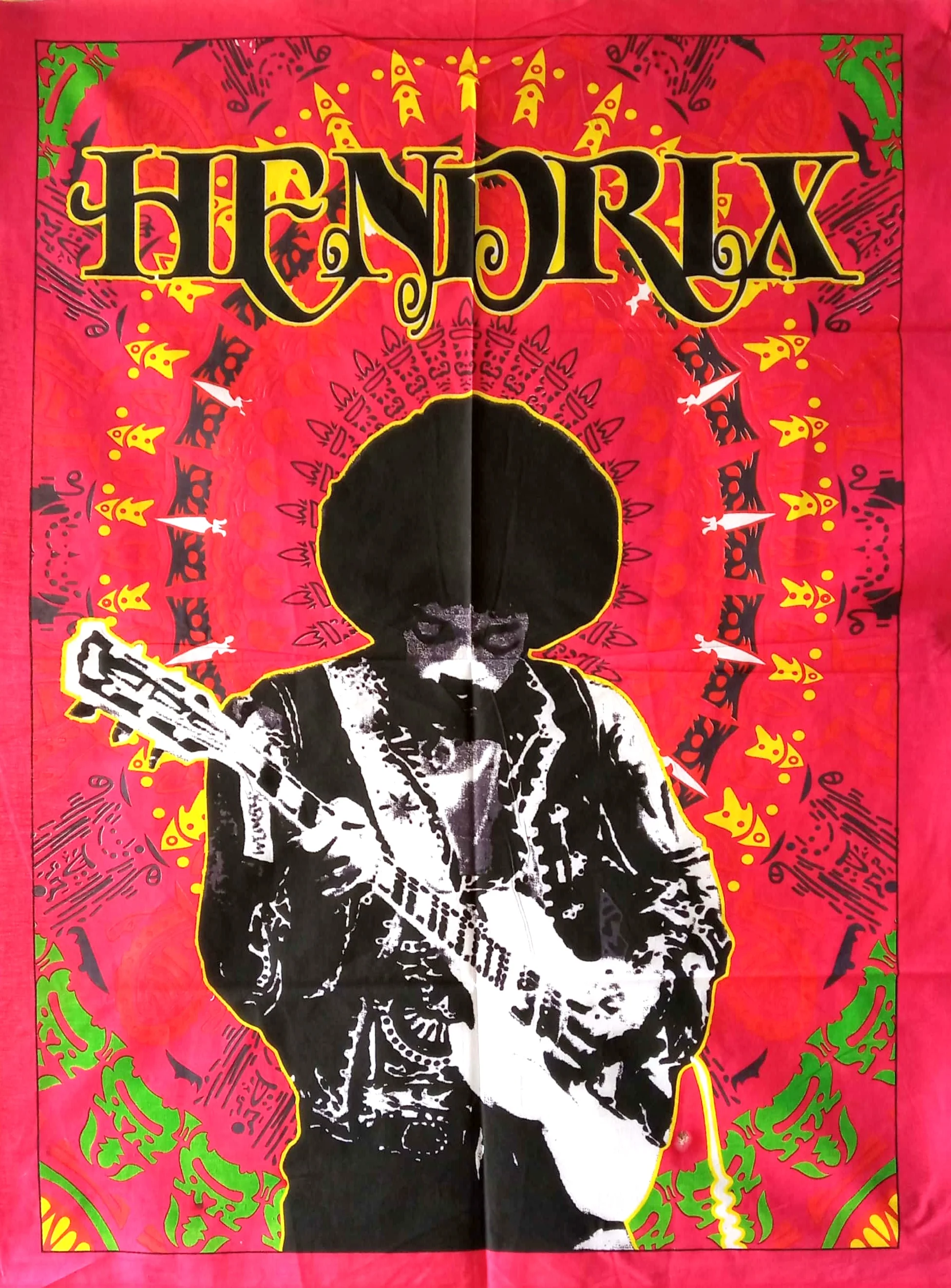 Wall Hanging Tapestry Beautiful Multiple Color Handmade Small Poster Jimi Hendrix Guitar Cotton