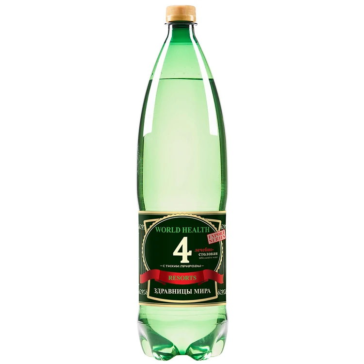 Mineral water for complex therapeutic effect on all organs and systems person plastic mineral