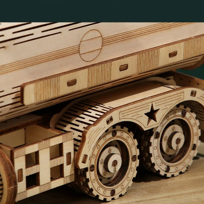 Selling Difficult DIY Truck Tanker Custom Wholesale Personalised Big Kids Wooden 3d Puzzles