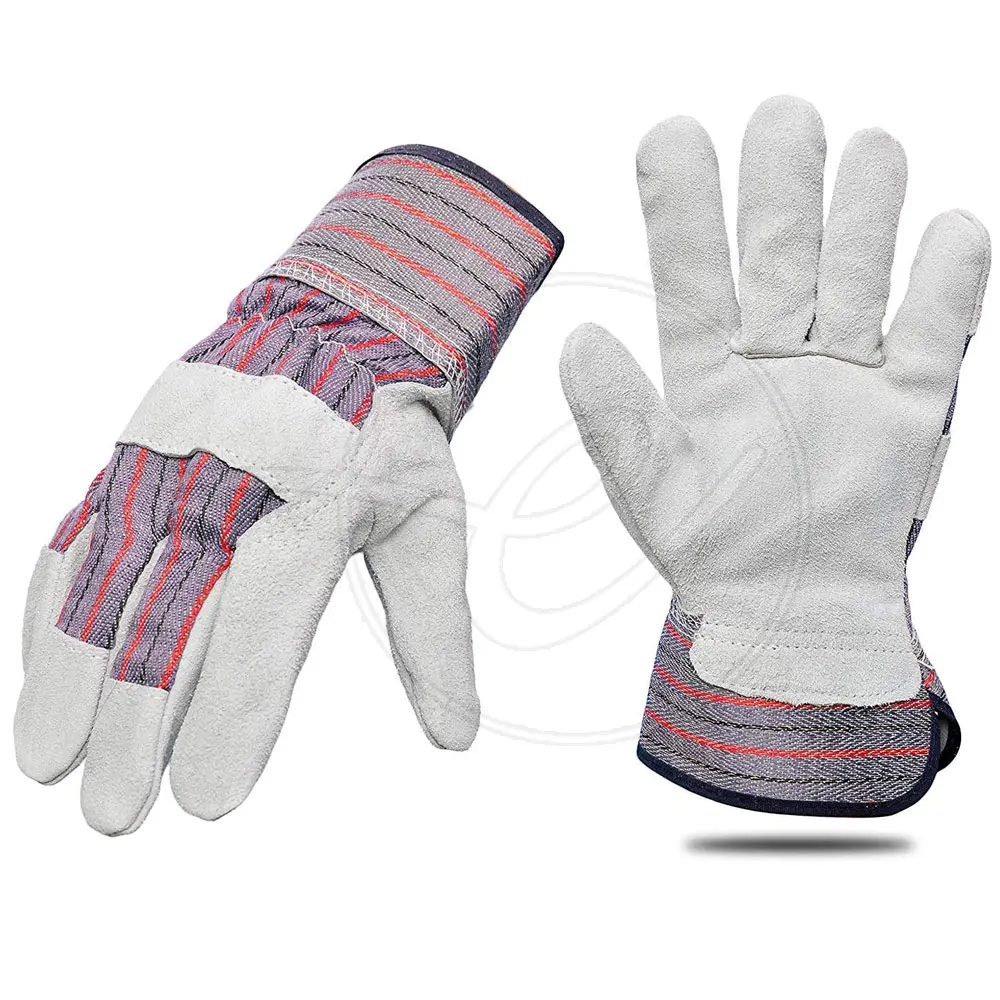 
Competitive Price Palm Safety Cow Split Leather Working Gloves 